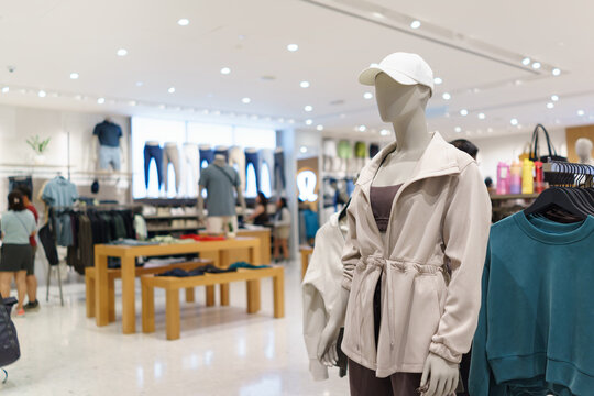 Kuala Lumpur, Malaysia - 13 FEB 2024:  Interior view of Lululemon fashion store at The Exchange TRX mall. Lululemon is a Canadian-American multinational athletic apparel retailer.