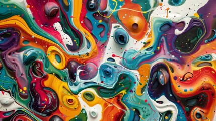 Fototapeta premium Abstract oil painting, fantasy pattern, multicolored. painting in the interior, a modern poster.