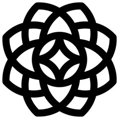 Camellia. Editable stroke vector icon.