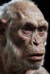A remarkably detailed sculpture presents an early human with an introspective expression. The visage seems to question the viewer, inviting introspection about the common thread of humanity. AI