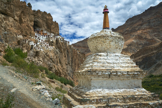 Old stupa in the Phuktal buddhist monastery in Zanskar