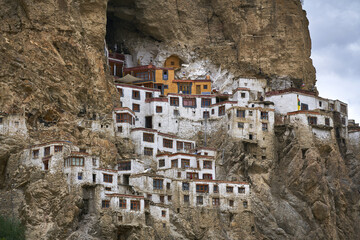 Phuktal cave monastery on the mountside in Zanskar