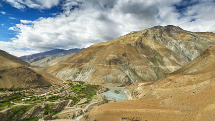Panoramic view near Zanskar river in Ladakh