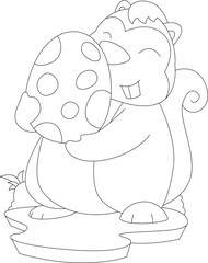 Squirrel Easter Easter egg Animal Vector Graphic Art Illustration
