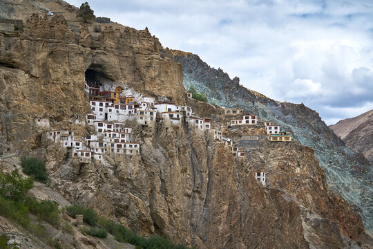 Phuktal cave monastery on the mountside in Zanskar