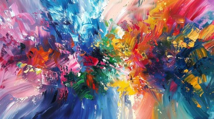 Abstract oil painting, multicolored. painting in the interior, a modern poster.