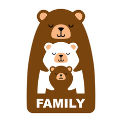 Bear Family symbol. Sign of love and family. Bears hug each other - 748647437
