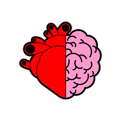 Half brain and half heart. Combine feelings and reason. - 748647481