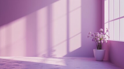 Purple Aesthetic, Soft Shadows, Modern Minimalist Interior Design