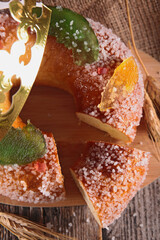 epiphany cake, galette des rois, French kingcake with crown