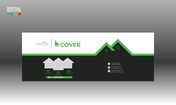 social media cover for home and building company use - Powered by Adobe