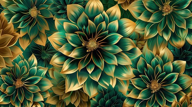 "D:\RESIZE\ferineflix_gold_and_green_blooming_flower_pattern_on_dark_background_ai _generated