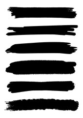 Collection of black grunge brush strokes - 748649802
