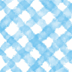 Hand painted watercolour checked background - 748649803