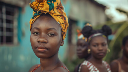 Portrait of African women outdoors - obrazy, fototapety, plakaty