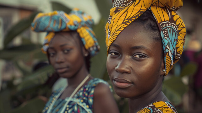 Portrait of African women outdoors