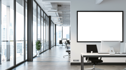 busy areas, districts, vertical and horizontal displays showcase advertisements, their screens left blank and white