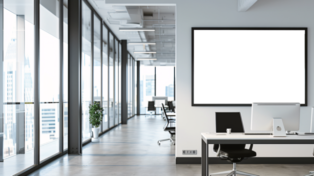 busy areas, districts, vertical and horizontal displays showcase advertisements, their screens left blank and white