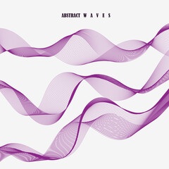 Abstract vector background with wavy lines. Set of waves. EPS10