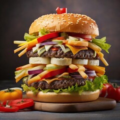 burger and fries