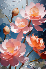 Colorful Floral Ultra Thick Special Oil Painting, created with Generative AI technology