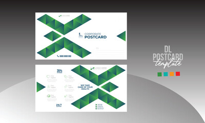 Green Colored Vector Postcard Design
