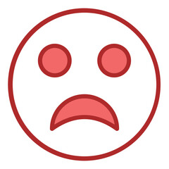 Confused Expression red line filled icon