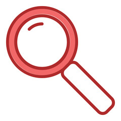 Magnifying Glass red line filled icon