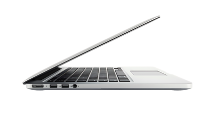 Modern glossy laptop isolated on transparent background