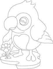 Parrot Flower Animal Vector Graphic Art Illustration