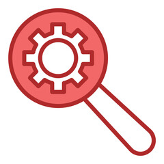 Search Engine Icon red line filled icon