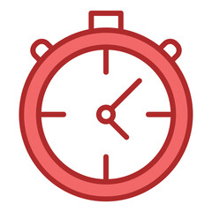 Stopwatch Icon red line filled icon