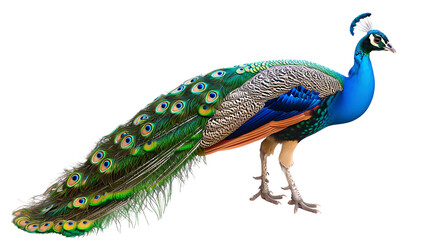 Fototapeta premium Peacock isolate on transparent background