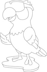 Parrot Sunglasses Animal Vector Graphic Art Illustration