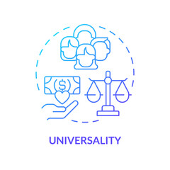 Universal basic income blue gradient concept icon. Socioeconomical policy equality. Financial sustainability. Round shape line illustration. Abstract idea. Graphic design. Easy to use in brochure