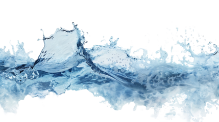 water wave isolated on transparent background 