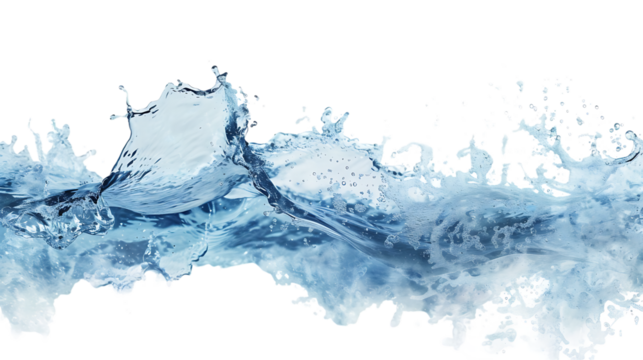 water wave isolated on transparent background 