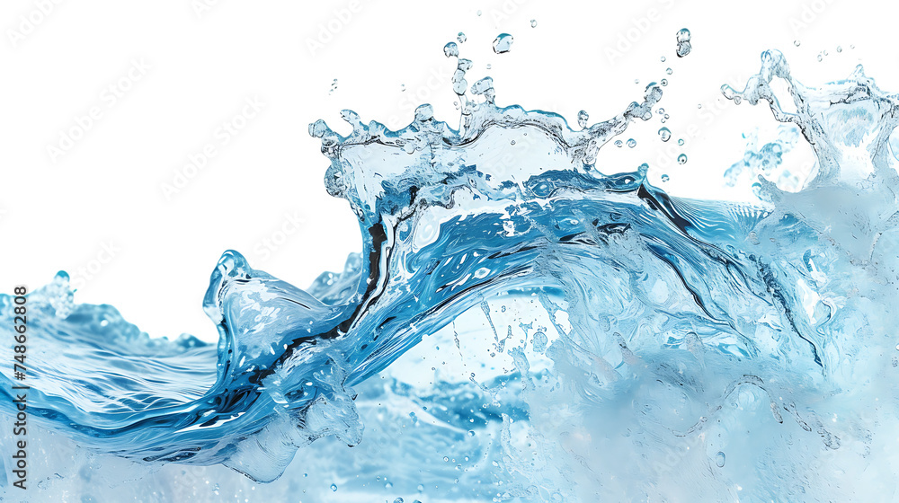 Wall mural water wave isolated on transparent background