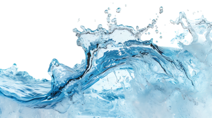 water wave isolated on transparent background 
