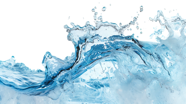 water wave isolated on transparent background 