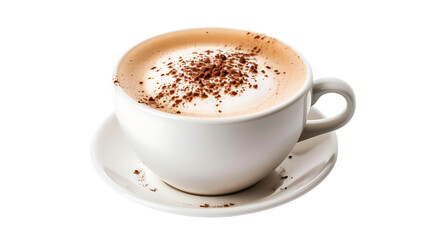 Obraz premium white cup of cappuccino froth isolated on transparent background 