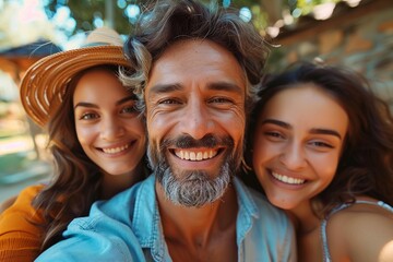 Joyful Family Selfie on a Sunny Day