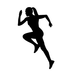 Fototapeta na wymiar silhouette woman running on a white background vector