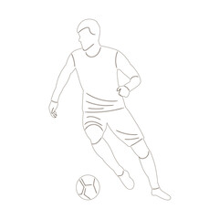 male football player sketch on white background vector