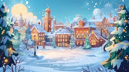 Celebration christmas winter cityscape happy holiday 