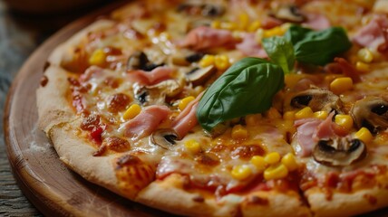 artificial intelligence image of a delicious pizza