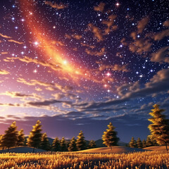 Naklejka premium background sky at night with stars