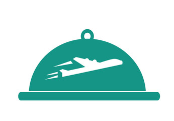 In-flight meal Icon 2D style. Editable Clip Art.