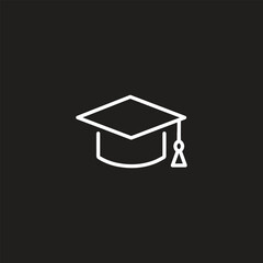 Education and Graduation Line Icon, Outline Vector Symbol Illustration. Pixel Perfect, Editable Stroke.