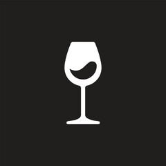 Wine glass icon with wine. Isolated sign glass of wine on light brown background. Vector illustration.